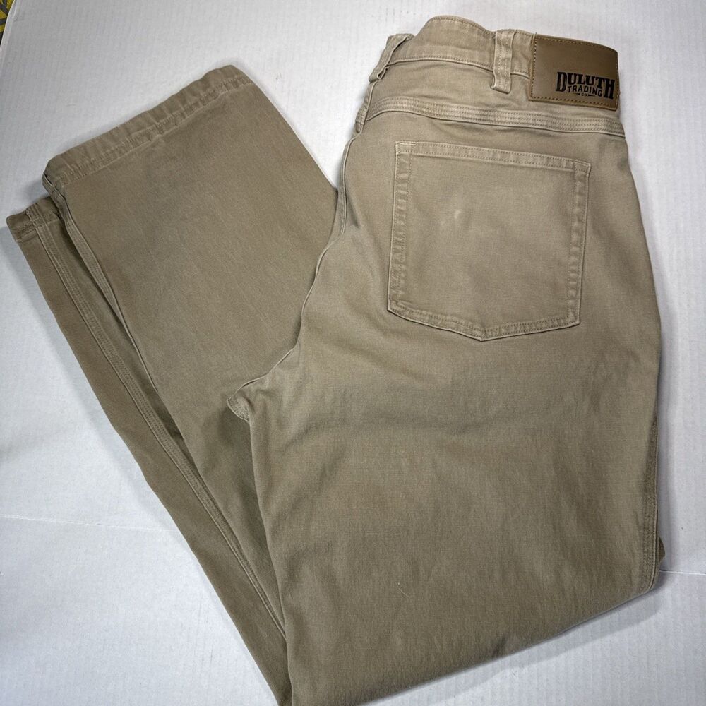 LOT 2- Duluth Trading Flex Fire House Utility Carpenter Cargo Mens 36x32 Beige - Picture 8 of 10